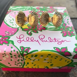 Lilly Pulitzer shell bow tie earrings